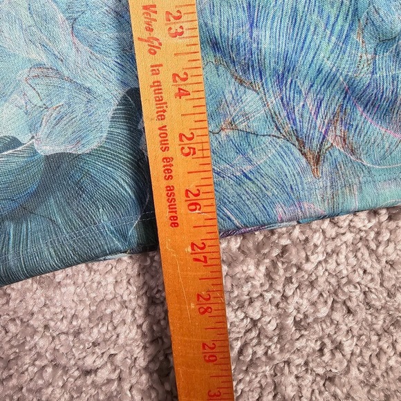 Soft Surroundings Shirt Womens Medium Blue‎ Green Aquaria Tunic Flowers - Picture 8 of 11